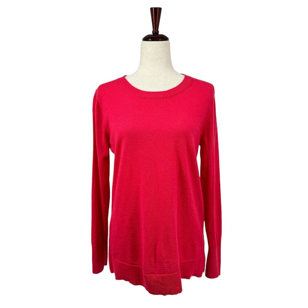 Banana Republic Extra Fine Merino Wool Crew Neck Sweater M Pink‎ Long Sleeve
